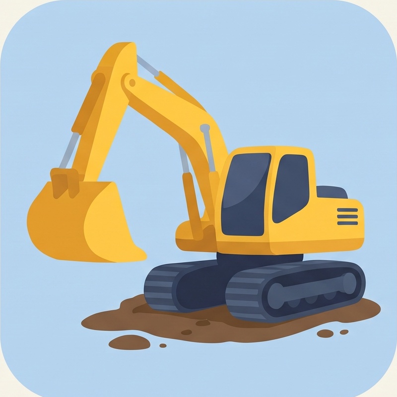 Heavy hydraulic crawler excavator operating on infrastructure engineering site